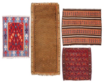 4 Vintage Persian & Turkish Kilims