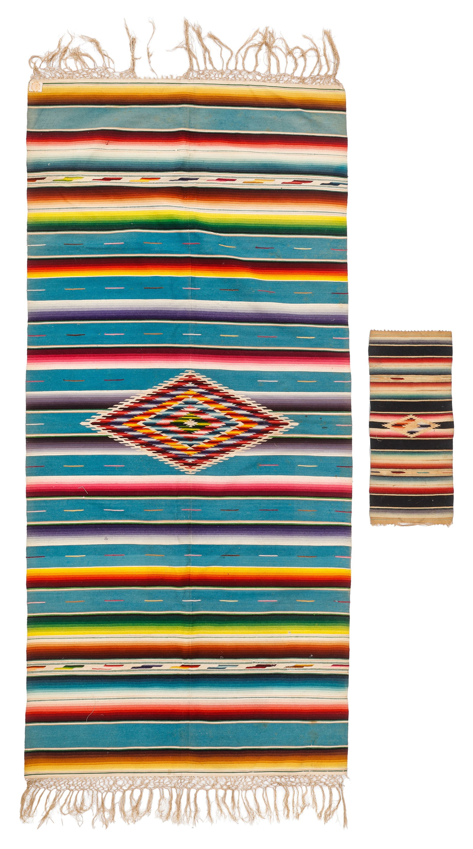2 Mexican Saltillo Weavings, Mid 20th C. (1 of 3)