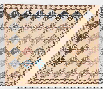 Wild Goose Chase Pieced Cotton Quilt, Early/Mid 20th C.: Wild Goose Chase Pieced Cotton Quilt, Early/Mid 20th C. Cotton. 6'10'' x 7'10'' (208 x 239 cm)