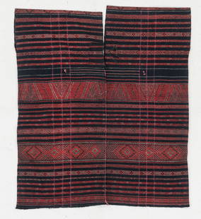 Sungtu Chin People Man's Tunic, Rakhine State, Myanmar, Early 1900s: Sungtu Chin People Man's Tunic, Rakhine State, Myanmar, Early 1900s. Cotton with weft-pattern weave. Size: 2'8'' x 3'0'' (81 x 91 cm).