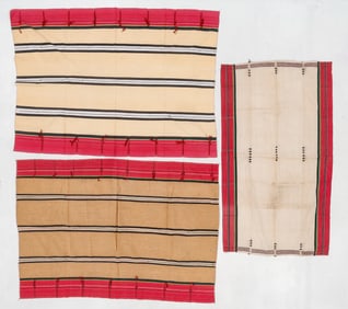 3 Rongmei Naga Men's Bird Patterned Cloth and Zemi Striped Cloths