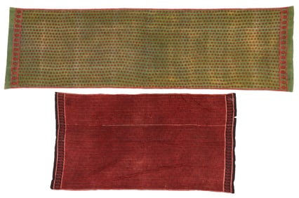 2 Rajasthani Block-Printed Cotton Textiles, India, Early/Mid 20th .