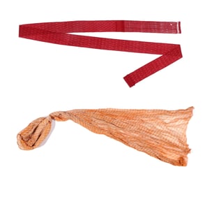 Two Resist Dyed Indian Turbans, Mid 20th C.