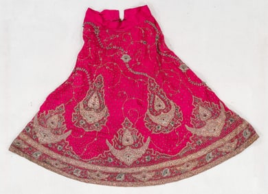 Indian Beaded and Embellished Bridal Lehenga Skirt