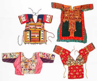 4 Tribal Embellished Tops, India, Early/Mid 20th C.