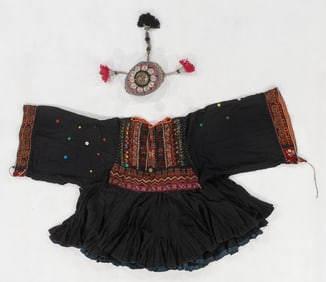 Nuristan Wedding Tunic and Coin Decorated Hat, Afghanistan