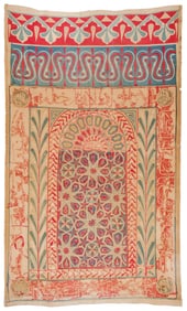 Antique Ottoman Prayer Arch Textile with Calligraphy and Tughra, 19th C.