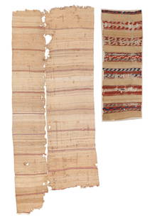 Two 19th C. Central Anatolian Kilim Fragments, Turkey: Two 19th C. Central Anatolian Kilim Fragments, Turkey. Largest Size: 4'10'' x 11'8'' (147 x 356 cm). Weight: 17 lbs total