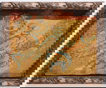 Antique Embroidery of Exotic Bird And Flowers
