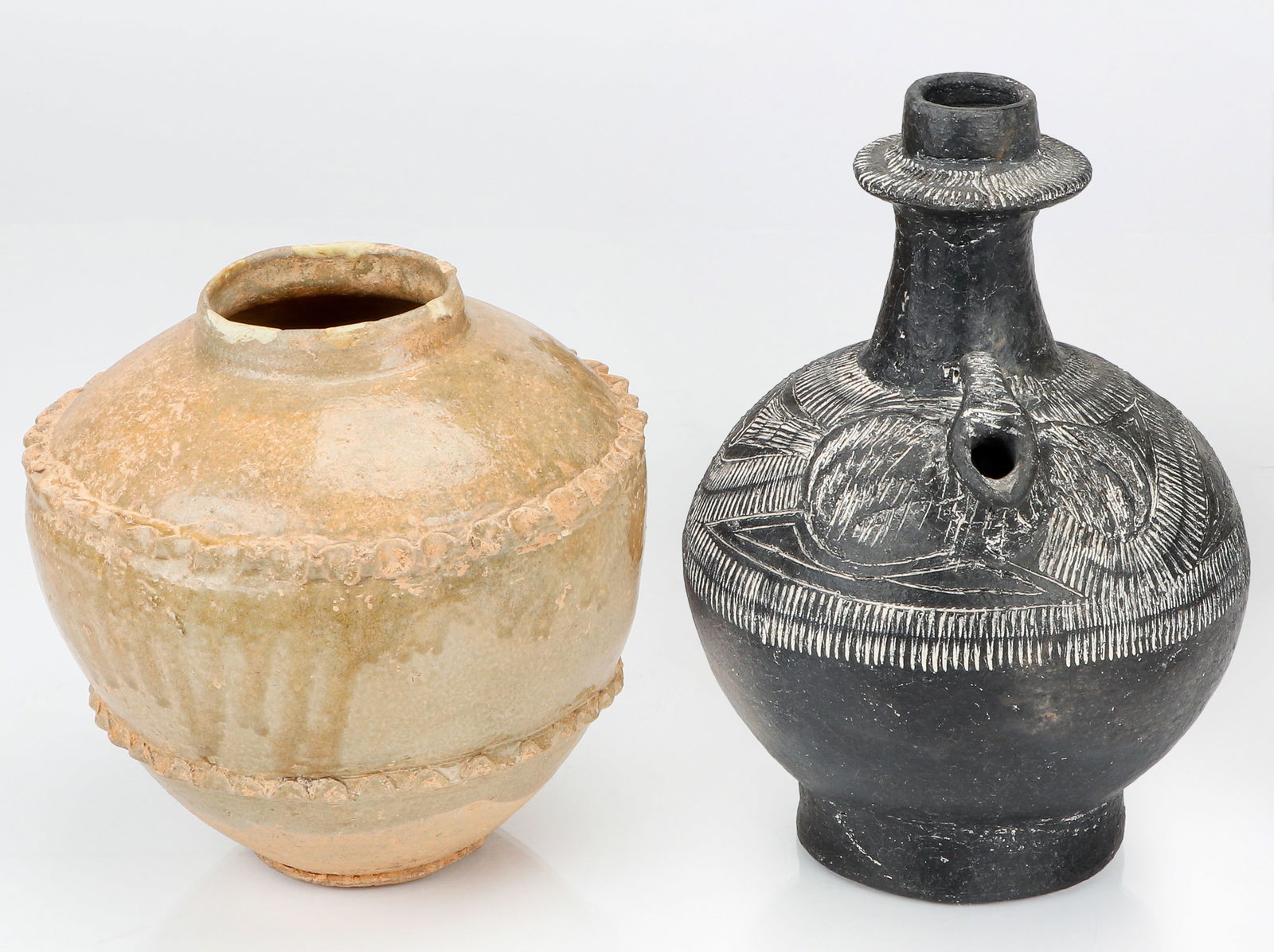 2 Asian Pottery Pieces (1 of 6)