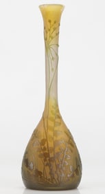 Galle Signed Cameo Glass Bud Vase