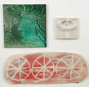 3 Art Ceramic Tiles/Plaques