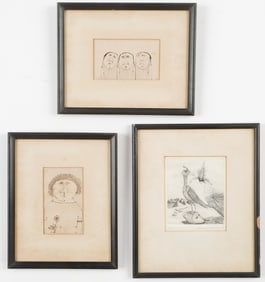 Dennis Culver Artist's Print, 1971, with 2 Drawings