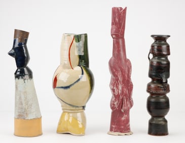4 Modern Art Pottery Vases