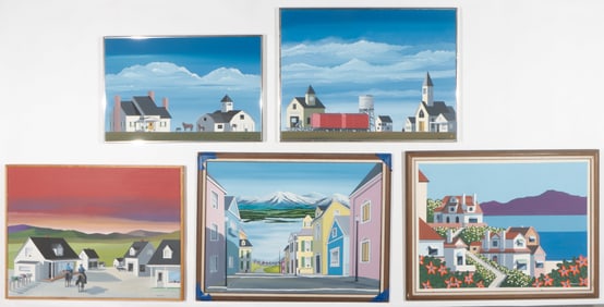 Richard Mancini (American, 20th c.) 5 Oil Paintings