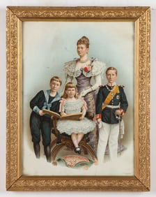 Lithographic Portrait of Empress Auguste Victoria and the Royal Children
