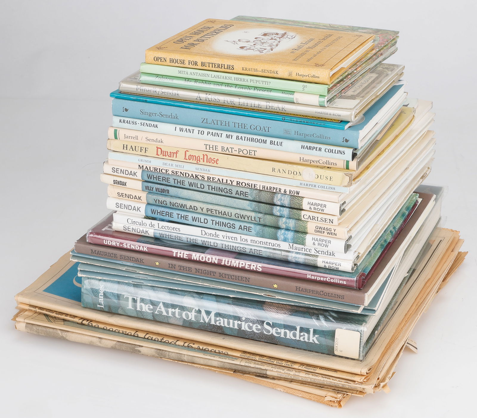 Maurice Sendak (American 1928-2012) Library of 22 Books and a stack of news paper articles (1 of 4)