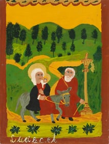 Ludwig Wiecek (Polish/Poland) Folk Art PaintingFlight to Egypt