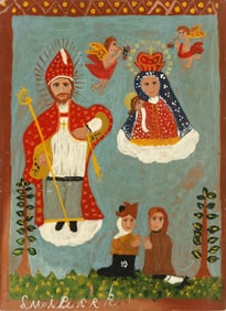 Ludwig Wiecek (Polish/Poland, b. 1911) Folk Art Painting
