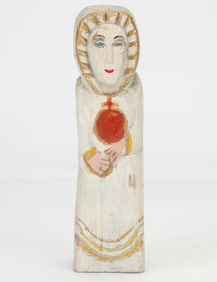 Polish/Poland Folk Sculpture of Holy Figure, late 20th C.