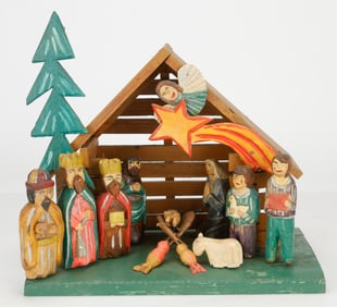 Eugeniusz Zegadlo, Polish/Poland Folk Art Carved Wood Creche