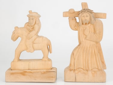 2 Folk Art Wood Carvings (Polish/Poland)