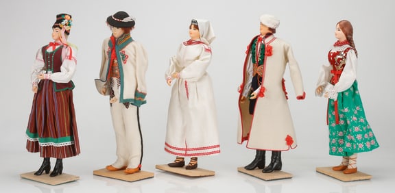 5 Polish Traditional Folk Dolls