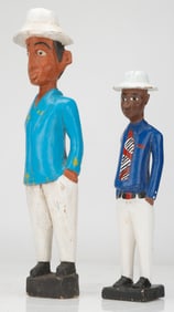 2 African Baule Colon Figures, Ivory Coast