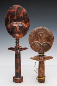 2 African Ashanti Akuaba Dolls, Ghana