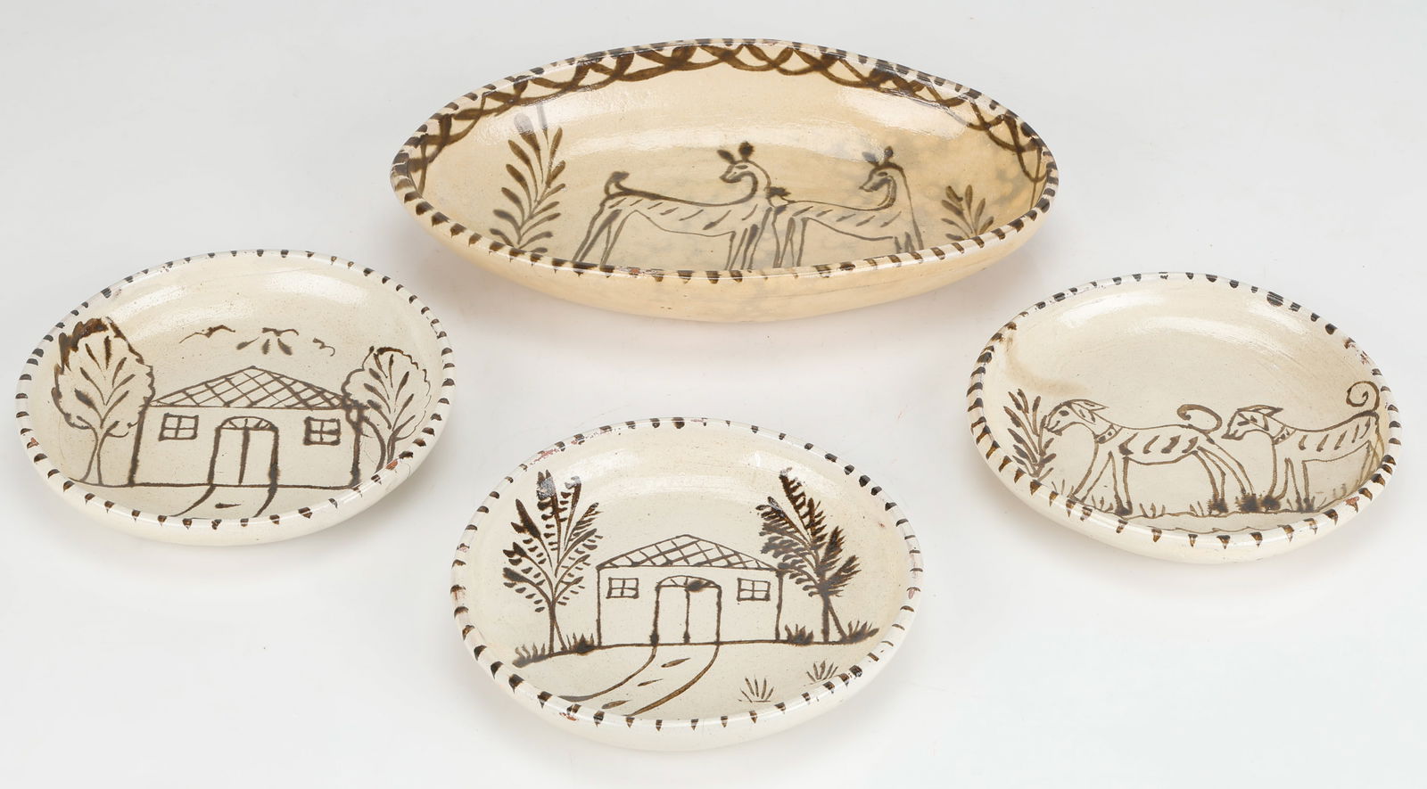 Tzintzuntzan Pottery Platter And 3 Plates, Michoacan, Mexico (1 of 7)