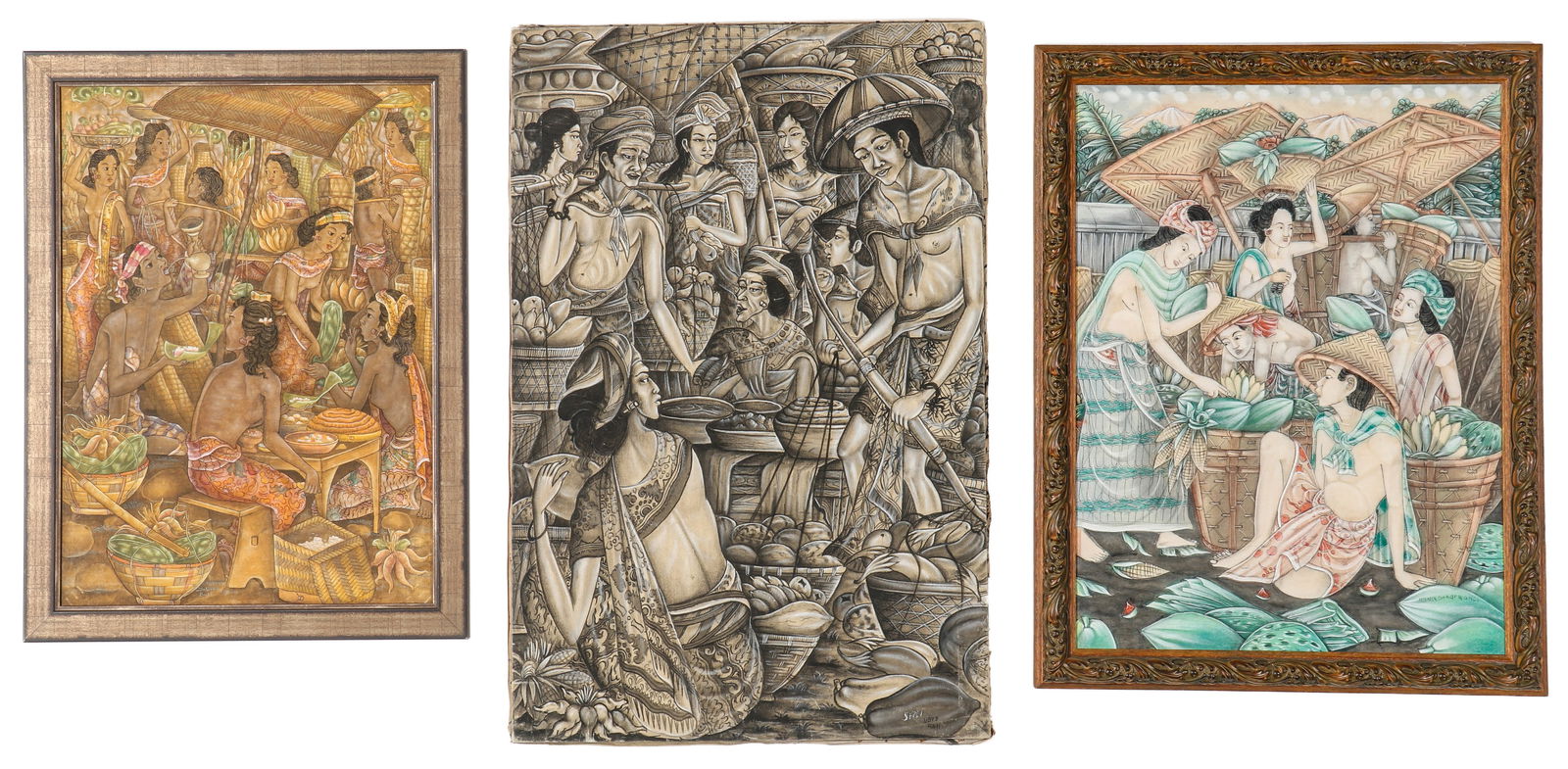 Group of 3 Balinese Paintings (1 of 8)