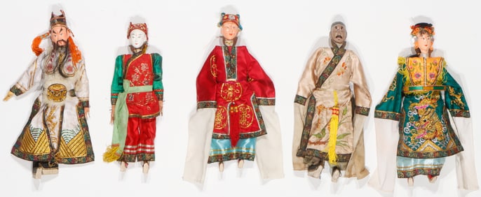 Set of 5 Asian Puppets