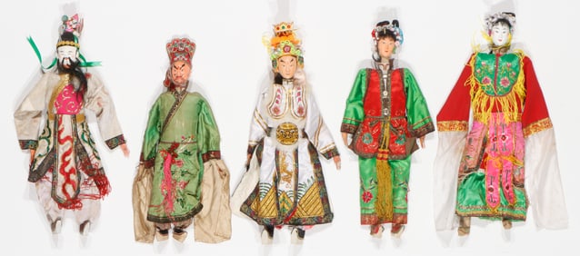 Set of 5 Asian Puppets