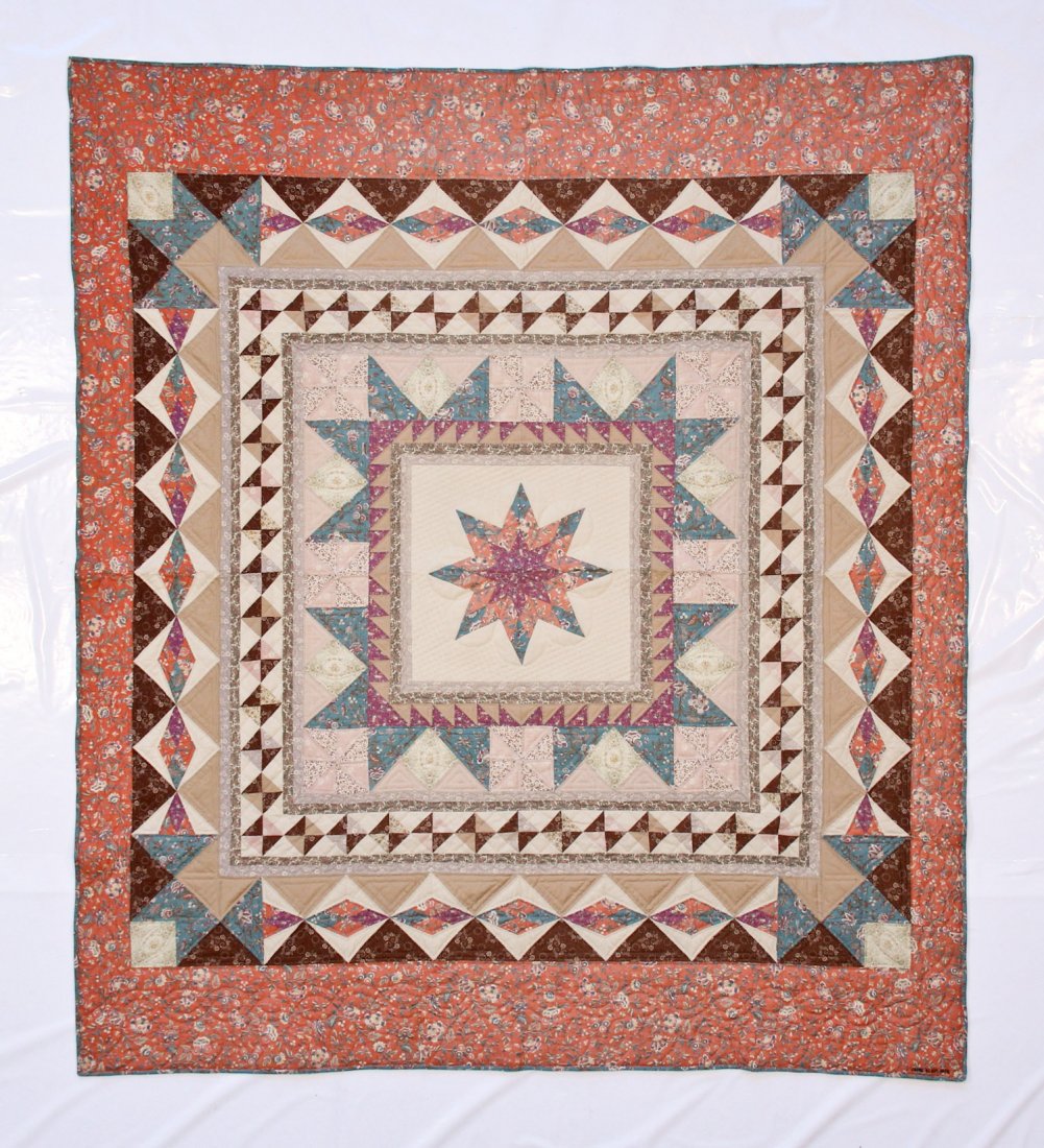 Hand made cotton fiber quilt, 1975: Jane Blair (American, 20th c), My Medallion, 1975. Hand made cotton fiber quilt. Size: 92.5" x 81.5" (234 x 207 cm). Provenance: GlaxoSmithKline LLC.