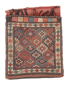 Reverse Sumak Saddlebag, Transcaucasus, Ca. 1870, 1'8'' x 2'0''