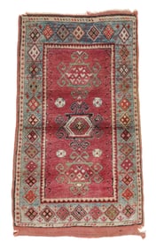 Central Anatolian Konya Yastik, Turkey, Mid 19th C., 1'11'' x 3'4''