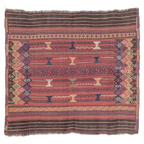 Baluch Sofreh Kilim, Persia/Afghanistan, Early 20th C., 4'10'' x 4'5''