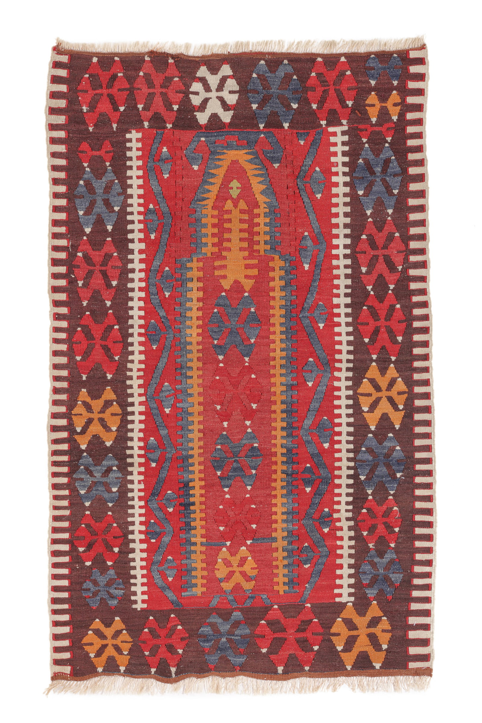 Kutahya Prayer Kilim, Turkey, Ca. 1900, 2'5'' x 4'0'': Kutahya Prayer Kilim, Turkey, Ca. 1900, 2'5'' x 4'0'' (74 x 122 cm). Weight: 3 lbs. Wool.