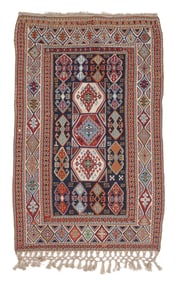 Vintage Central Anatolian Kilim, Signed Nesrin, Turkey, Mid 20th C., 3'8'' x 5'9''