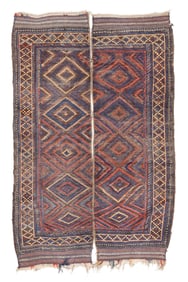 Baluch Double Panel Main Rug, Persia/Afghanistan, Ca. 1890, 5'10'' x 8'6'
