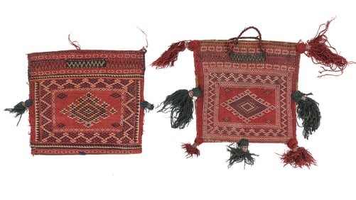 2 Antique Baluch Flatwoven Bags