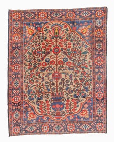 Bakhtiari Flowering Vase Rug, Persia, Early 20th C., 5'0'' x 6'5''