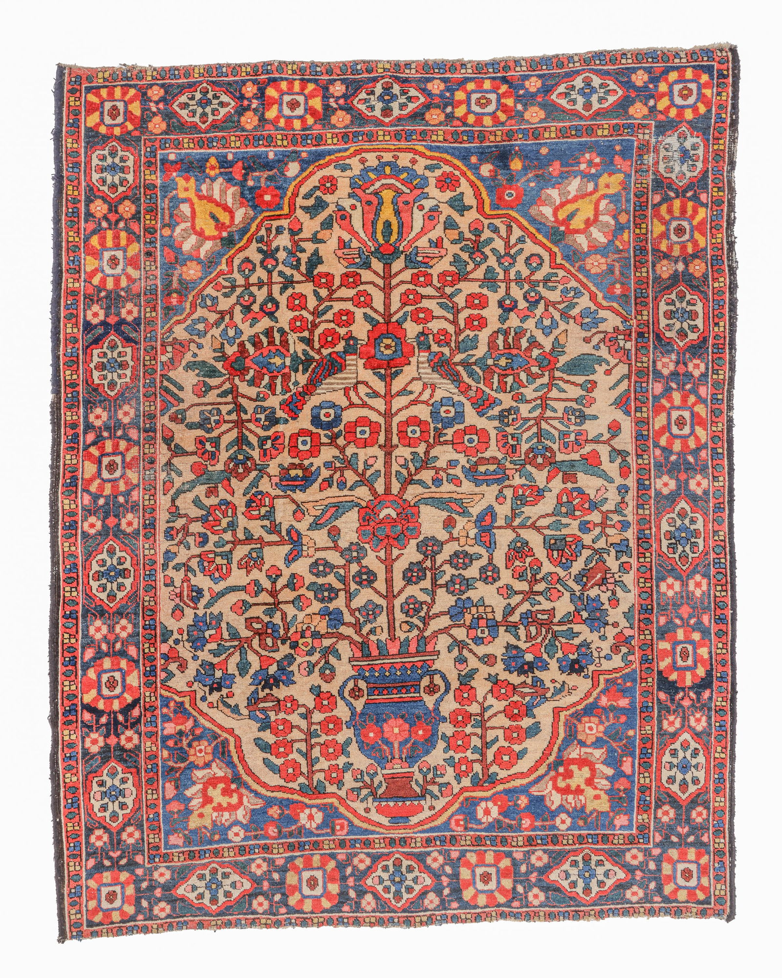 Bakhtiari Flowering Vase Rug, Persia, Early 20th C., 5'0'' x 6'5'' (1 of 5)
