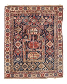 Fine Kuba Keyhole Prayer Rug, Caucasus, Ca. 1880, 3'0'' x 4'9''