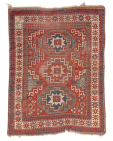 Kazak Rug, Caucasus Dated 1312 (1894), 5'1'' x 6'7''