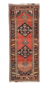 Northwest Persian Kurd Rug, Ca. 1875, 3'8'' x 9'4''