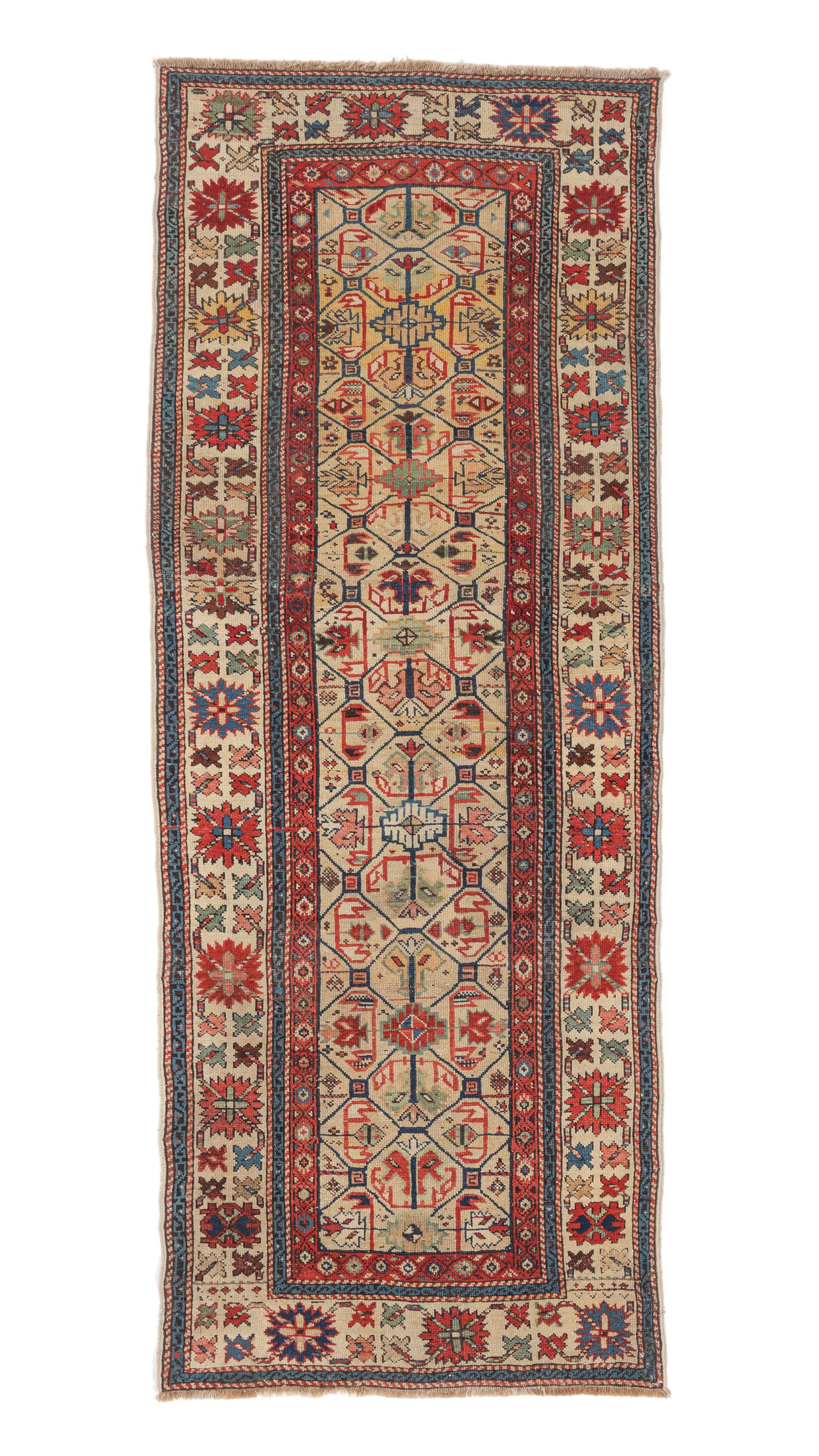 Shirvan Rug, Caucasus, Ca. 1875, 2'10'' x 7'4'': Shirvan Rug, Caucasus, Ca. 1875, 2'10'' x 7'4'' (86 x 224 cm). Weight: 6 lbs. Material: wool pile, wool warp, wool weft.