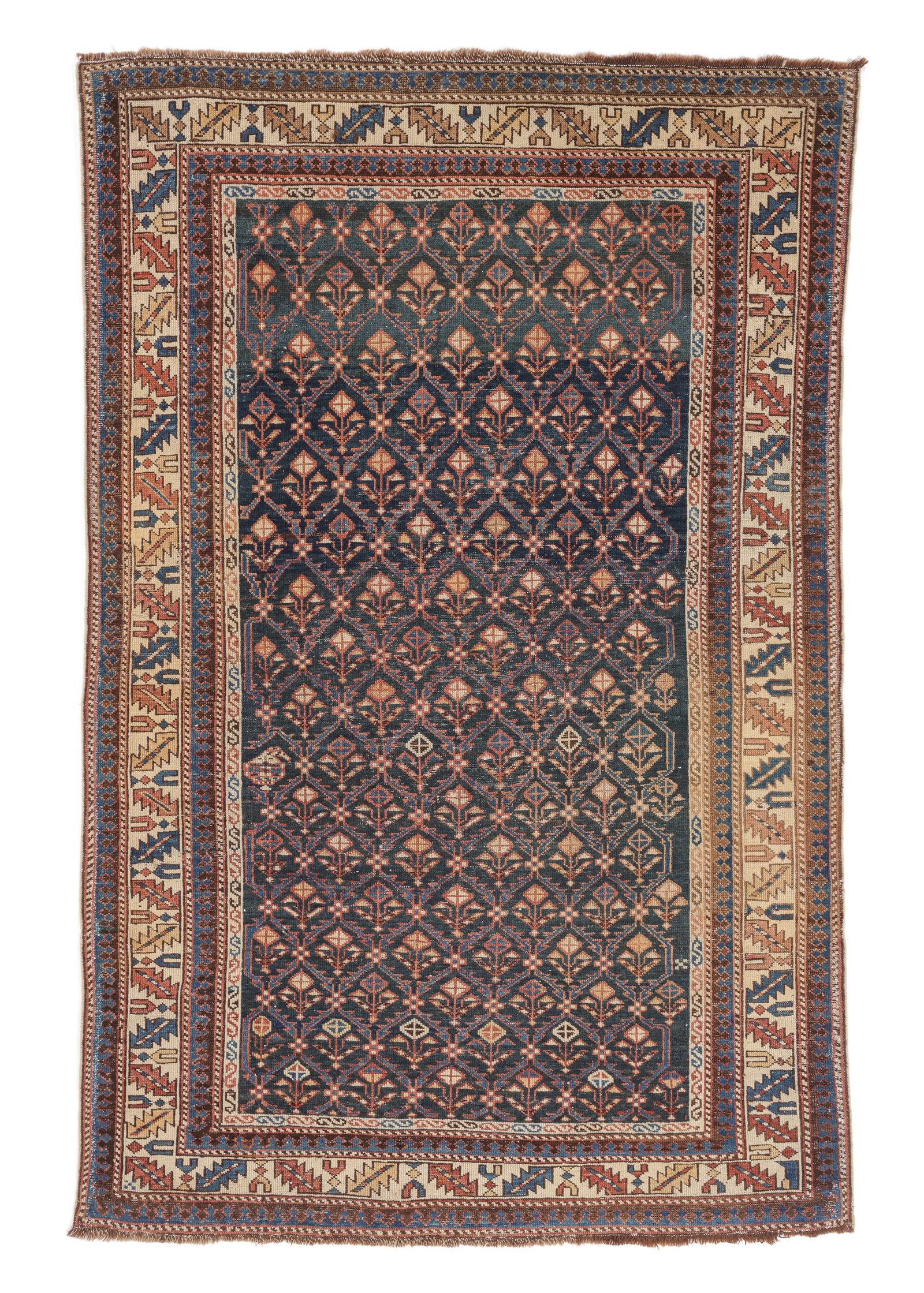 Shirvan Rug, Caucasus, Ca. 1890, 3'5'' x 5'4'': Shirvan Rug, Caucasus, Ca. 1890, 3'5'' x 5'4'' (104 x 163 cm). Weight: 5 lbs. Material: wool pile, wool warp, wool weft.
