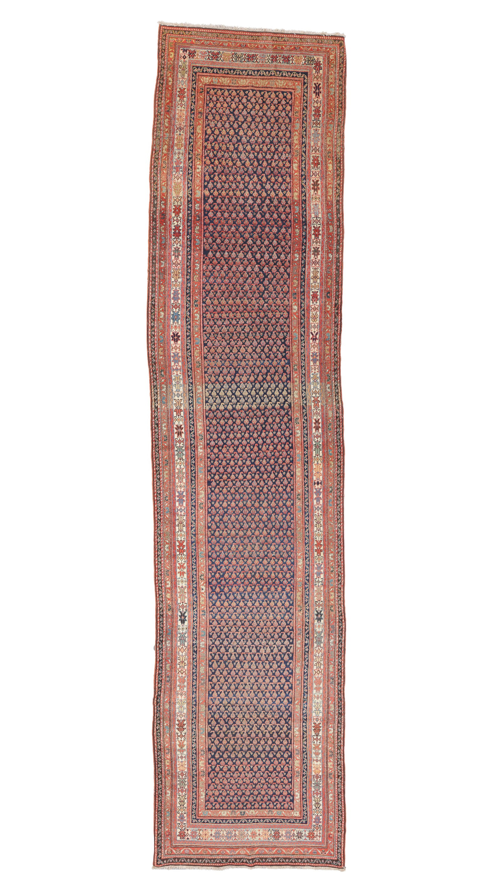 Malayer Rug, Persia, Ca. 1900, 3'8'' x 16'0'': Malayer Rug, Persia, Ca. 1900, 3'8'' x 16'0'' (112 x 488 cm). Weight: 20 lbs. Material: wool pile, cotton warp, cotton weft.