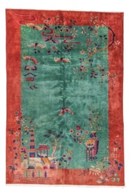 Chinese Art Deco Rug, Ca. 1930's/40's, 6'0'' x 8'9''